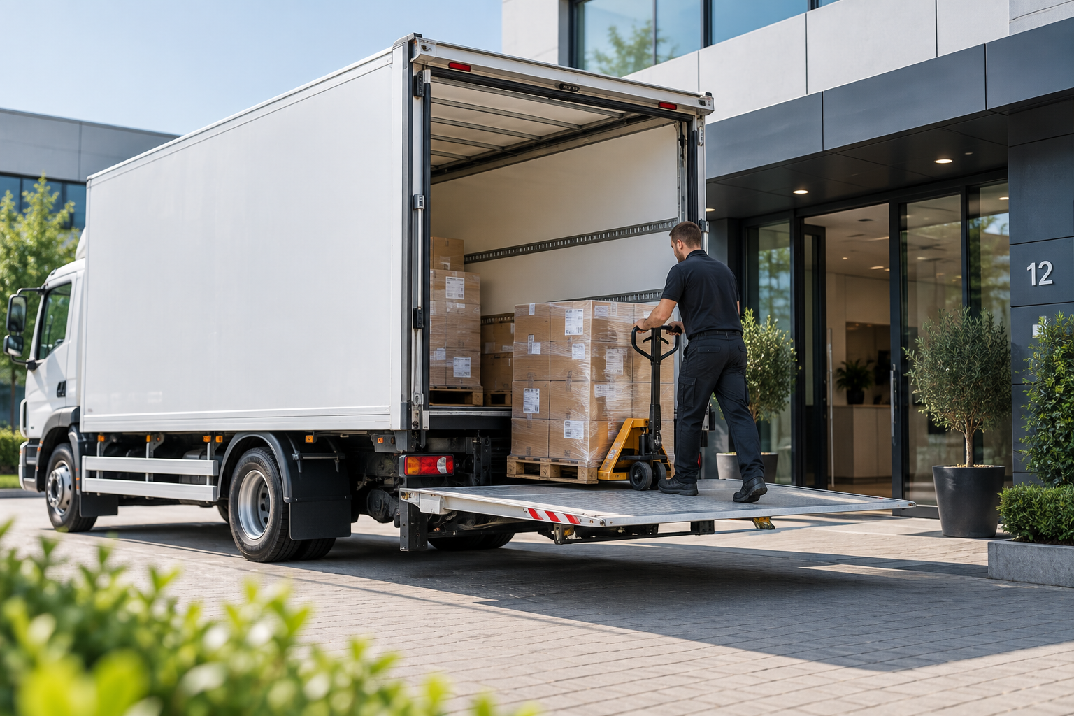 Palletzendingen in een logistiek distributiecentrum